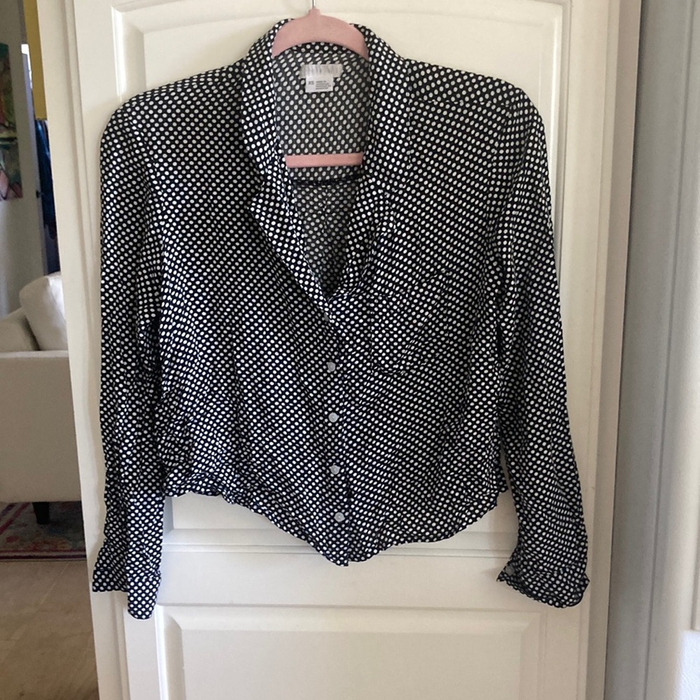 Cooperative Collared Button Down Black And White … - image 1